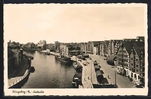 AK Königsberg, Lastadie, Dampfer