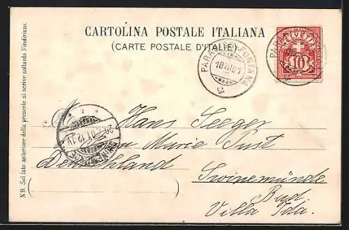 AK Albogasio, Ortsansicht vom Luganer See aus gesehen