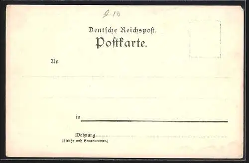 Lithographie Colmar, Theater, Lehrer-Seminar, Jäger-Kaserne, Wasserthurm, Wanderer