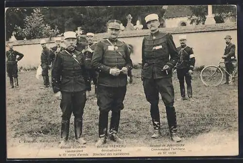 AK Heerführer, Général Goiran commandant le 13 corps d`armée, Général Trémeau Généralissime Directeur des manoeuvres