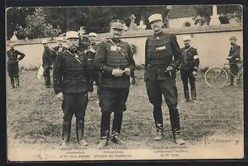 AK Heerführer, Général Goiran commandant le 13 corps d`armée, Général Trémeau Généralissime Directeur des manoeuvres