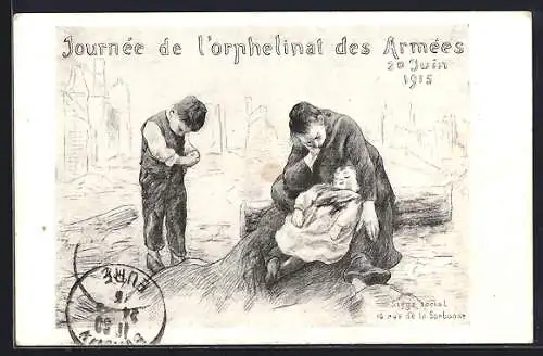 AK Journee de l`orphelinat des Armees 1915, Kinderfürsorge