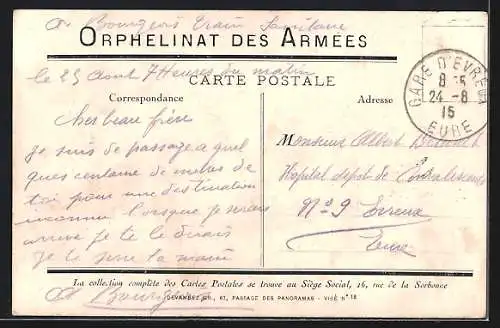 AK Journee de l`orphelinat des Armees 1915, Kinderfürsorge