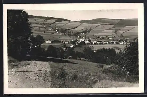 AK Deschnei i. Adlergebirge, Fernsicht der Ortschaft