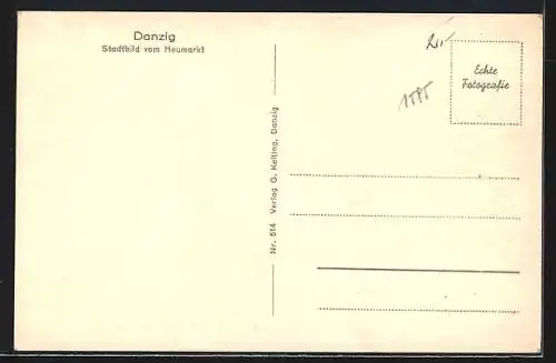 AK Danzig, Heumarkt mit Denkmal, Strassenbahn