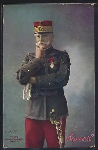 AK Französischer General Sarrail in Uniform