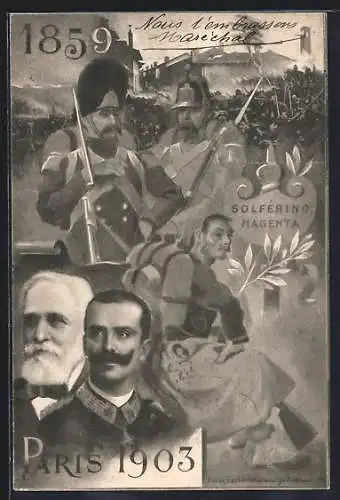AK Paris, König von Italien und französischer Präsident 1903, Soldaten