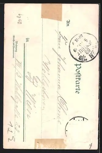 Lithographie Berlin, Kaiser-Wilhelm-Brücke & Kaiser-Wilhelm-Strasse