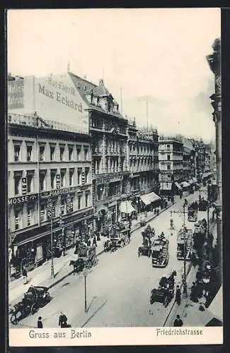 AK Berlin, Verkehr in der Friedrichstrasse aus der Vogelschau