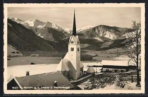 AK Wald im Pinzgau, Kirche gegen Seekar und Plattenkogel