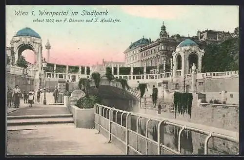 AK Wien, Wienportal im Stadtpark, erbaut 1905