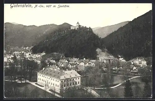 AK Gutenstein, Ortsansicht aus der Vogelschau