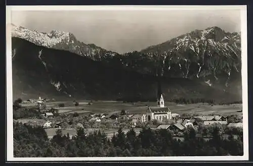 AK Mieming /Tirol, Untermieming mit Gebirge