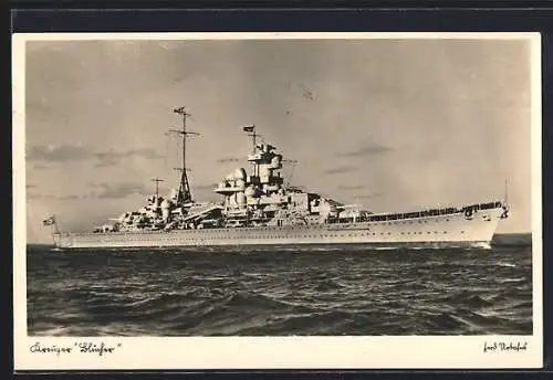 AK Kreuzer Blücher auf See, Kriegsmarine