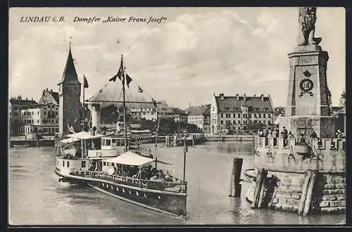 AK Lindau, Dampfer Kaiser Franz Josef im Hafen