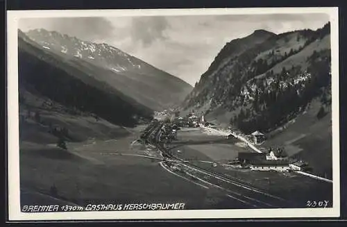 Foto-AK Brenner, Totale vom Gasthaus Kerschbaumer