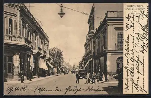 AK Buenos Aires, Calle Artes, Strassenleben