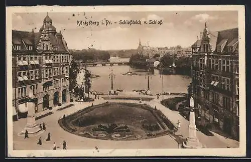 AK Königsberg, Schlossteich mit Schloss