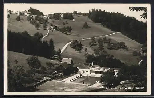 AK Walzenhausen, Schwimmbad aus der Vogelschau