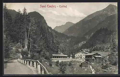 AK Sand in Taufers, Toblhof mit Strasse aus der Vogelschau