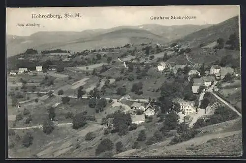 AK Hohrodberg, Panorama mit Hotel Altenberg und Gasthaus Stoehr-Roess