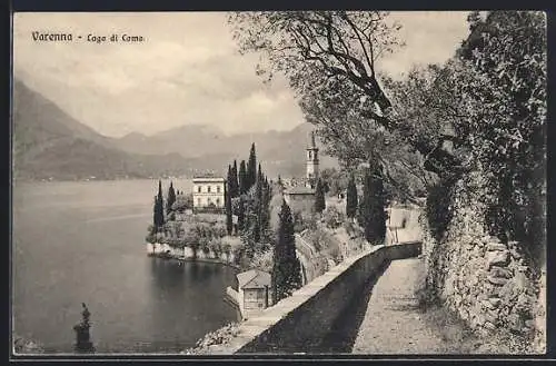 AK Varenna, Ortsansicht mit Lago di Como