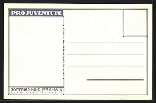 AK Pro Juventute, Gottfried Mind, 1768 -1814, spielender schweizer Kinder