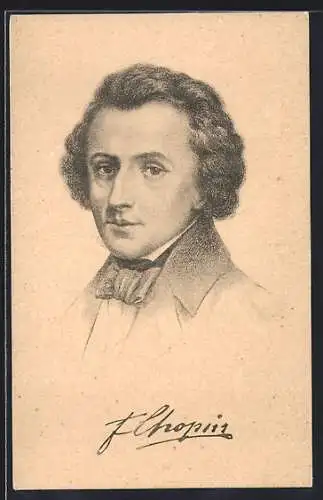 Künstler-AK Portrait des Komponisten Frederic Chopin