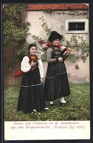 AK Egg, Volksfest 1902, Namm und d` Schmelg im 18. Jahrhundet aus dem Bregenzerwalde