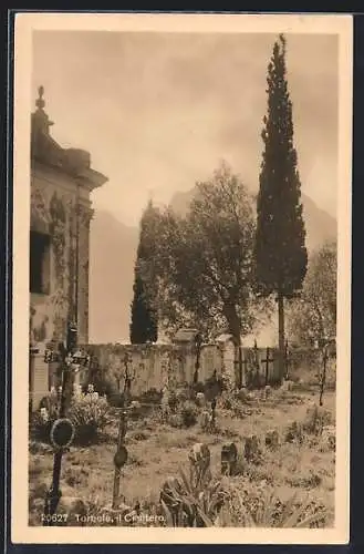 AK Torbole, il Cimitero, Partie auf dem Friedhof