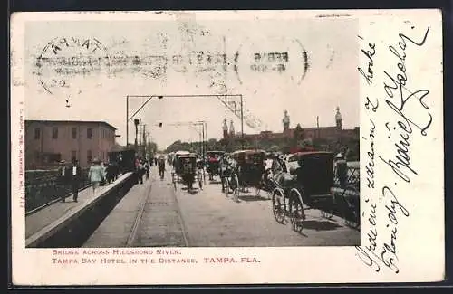 AK Tampa, FL, Bridge across Hillsboro River, Tampa Bay Hotel in the Distance