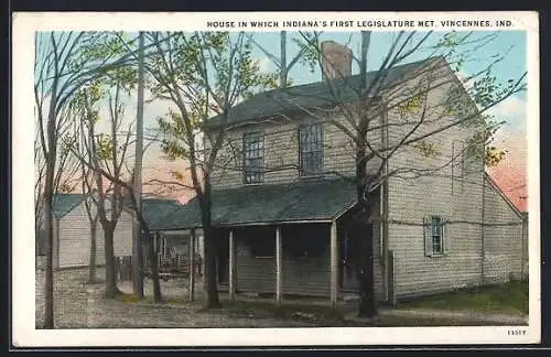 AK Vincennes, IN, House in which Indiana`s first Legislature met