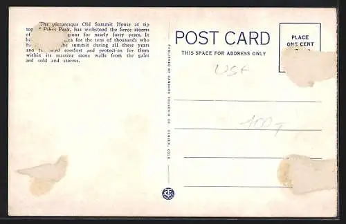 AK Colorado Springs, CO, Summit House on Pikes Peak