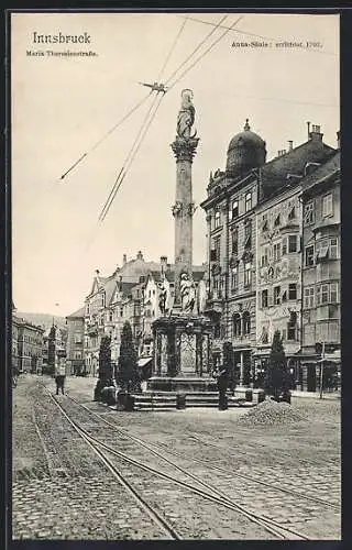 AK Innsbruck, Maria-Theresienstrasse mit Anna-Säule