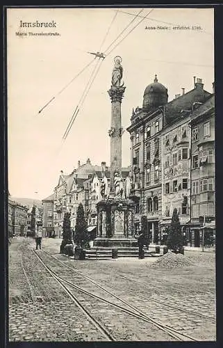 AK Innsbruck, Maria-Theresienstrasse mit Anna-Säule