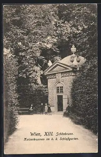 AK Wien-Schönbrunn, Kaiserbrunnen im k. k. Schlossgarten