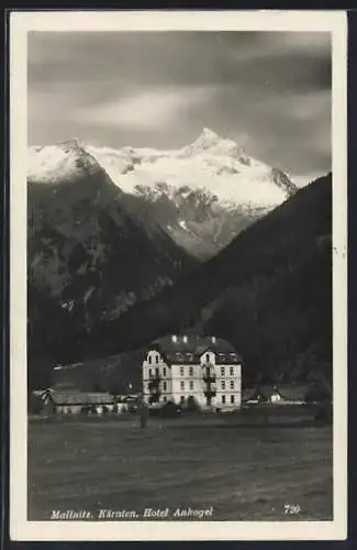 AK Mallnitz /Kärnten, Hotel Ankogel gegen die Berge