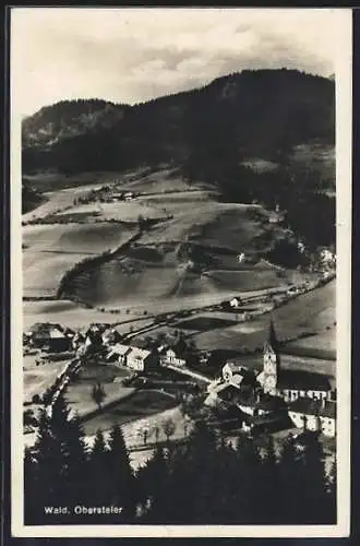 AK Wald /Obersteier, Totalansicht vom Berg aus