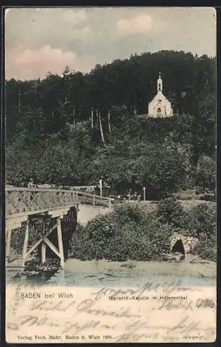 AK Baden bei Wien, Mariahilf-Kapelle im Helenenthal