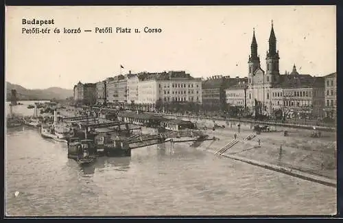 AK Budapest, Petöfi Platz und Corso