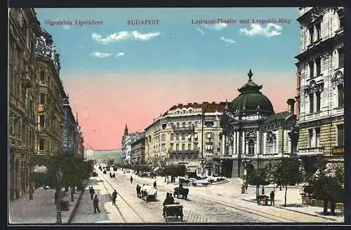 AK Budapest, Lustspiel-Theater und Leopolds-Ring