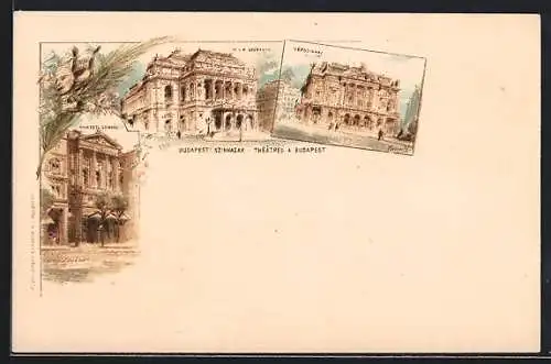 Lithographie Budapest, Nemzeti Szinház, Nepszinhaz