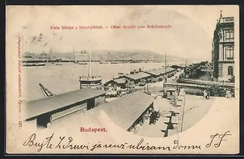 AK Budapest, Ofner Aussicht vom Brückenkopfe