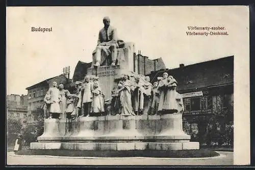 AK Budapest, Budapest, Das Vörösmarty-Denkmal