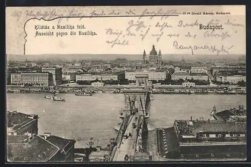 AK Budapest, Aussicht gegen die Basilika