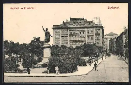 AK Budapest, Petöti-Platz mit Denkmal