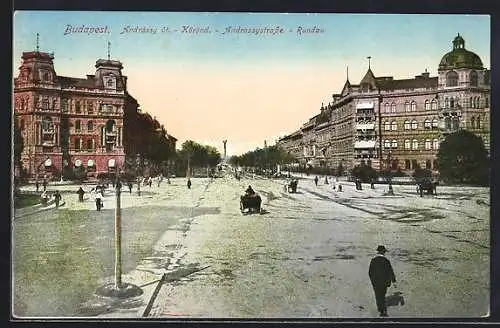 AK Budapest, Rundau und Andrássystrasse