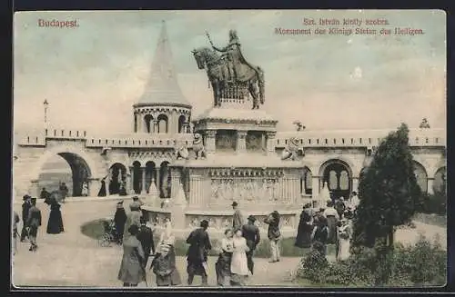 AK Budapest, Monument des Königs Stefan des Heiligen