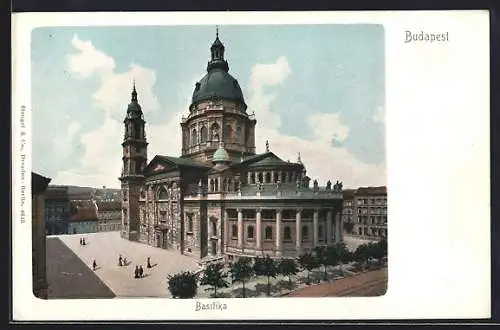 AK Budapest, Blick auf die Basilika