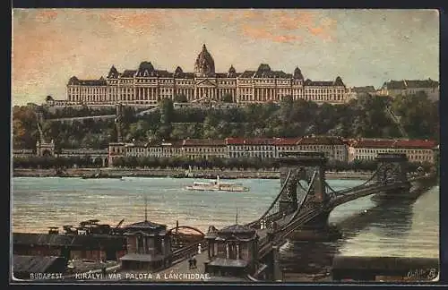 Künstler-AK Raphael Tuck & Sons Nr. 777: Budapest, Königliches Palais mit der Kettenbrücke